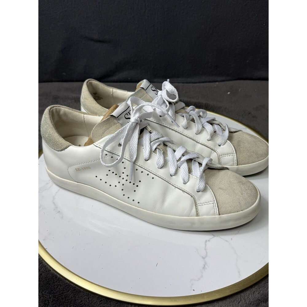 Sam Edelman Aubrie White Leather Lace Up Sneakers Shoes Womens Size 8 M Walking